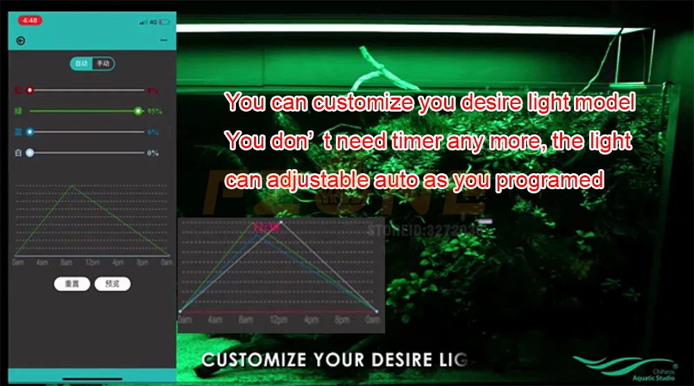 Chihiros WRGB светодиодный версию приложения Aquairum светильник ing водное растение светильник с 4-канальный Магия контроллер как таймер восход солнца