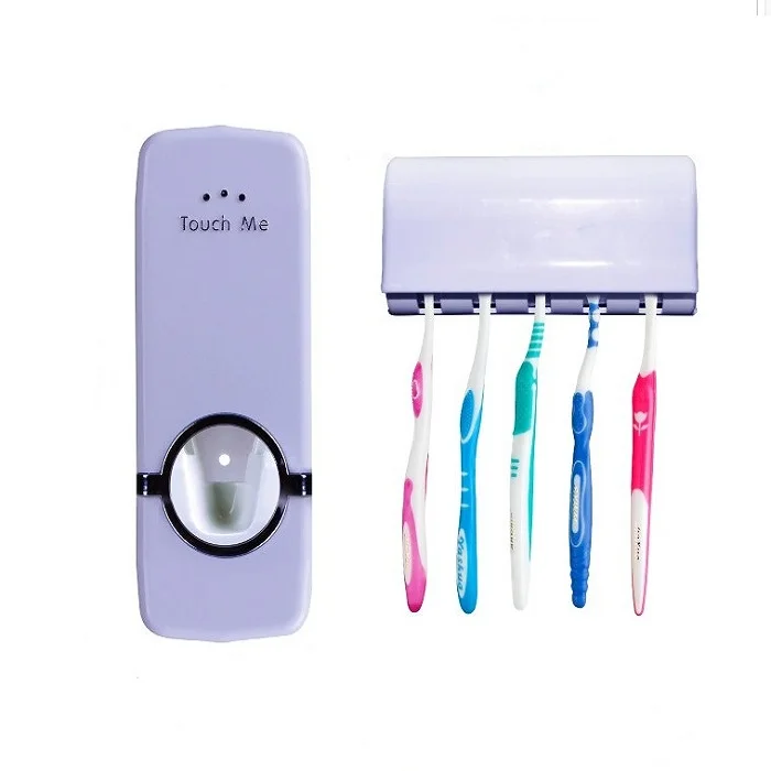 

Bathroom Accessories Set Toothbrush Holder Automatic Toothpaste Dispenser Holder Toothbrush Wall Mount Rack Bathroom Tools Set