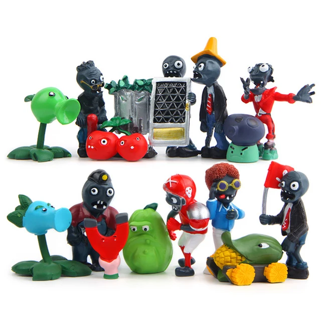 Best Price 16pcs/lot Plants vs Zombies Toys PVZ Figure Plants and Zombies Peashooter Split Pea PVC Action Figure Collection Model Toy Dolls