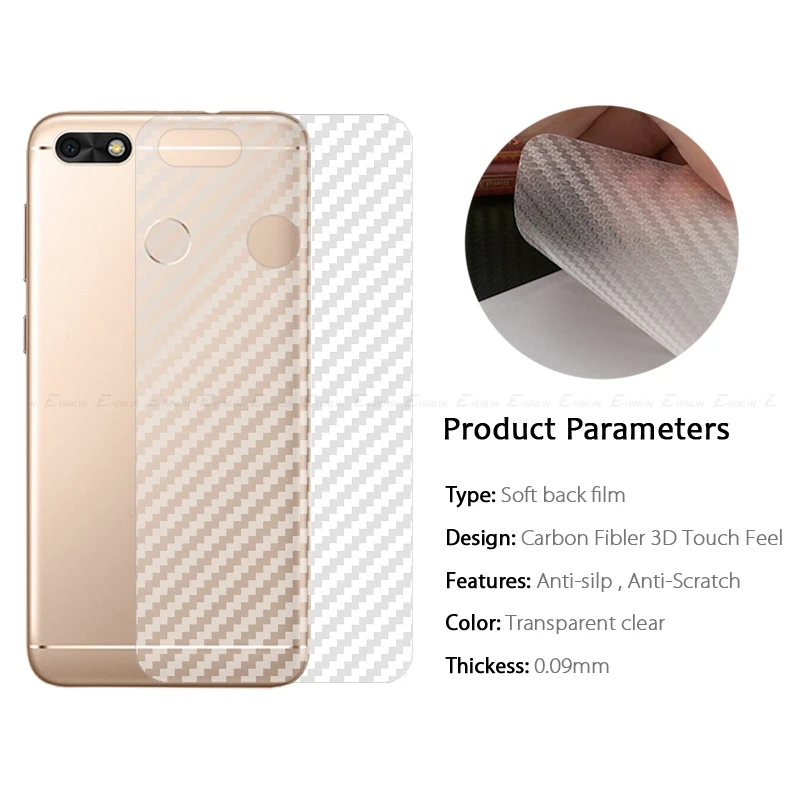 Защитная пленка на заднюю панель из углеродного волокна для Huawei Y5 Y6 Pro Y7 Prime Lite Y9s Y9