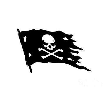 

15cm x 10cm Pirate Flag Symbol Funny Car Sticker For Truck Window Bumper Auto SUV Door Laptop Kayak Vinyl Decal