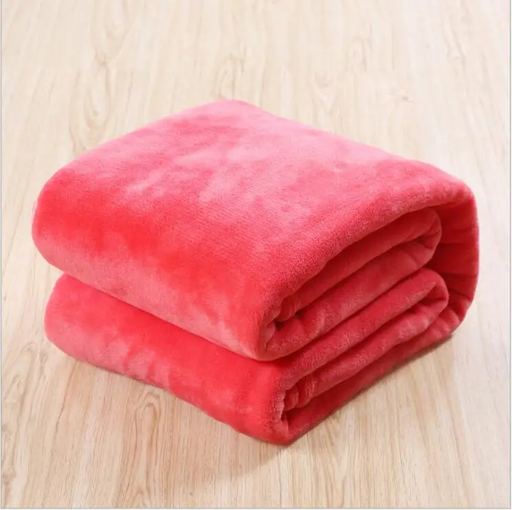 

winter Soft Throw Blanket Warm Coral Blankets Travel Flannel Sofa Solid Color Fleece Blankets For Bed Warm Cobertor