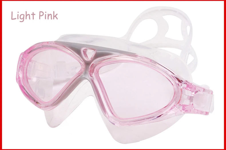 Светло-розовый, для леди большой кадр высокой четкости Анти-туман УФ плавательные очки для плавания одежда - Цвет: Light Pink