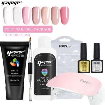 

Yayoge Poly Gel Varnish Set UV Gel Nail Polish Quick Building Hard Jelly Gel Design Tips For Nails Extensions with Lamp