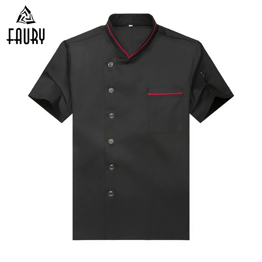 

Chef Uniform Food Service Women Men Short-sleeve Single Breasted Kitchen Restaurant Hotel Bakery Sushi Workwear Chef Jacket
