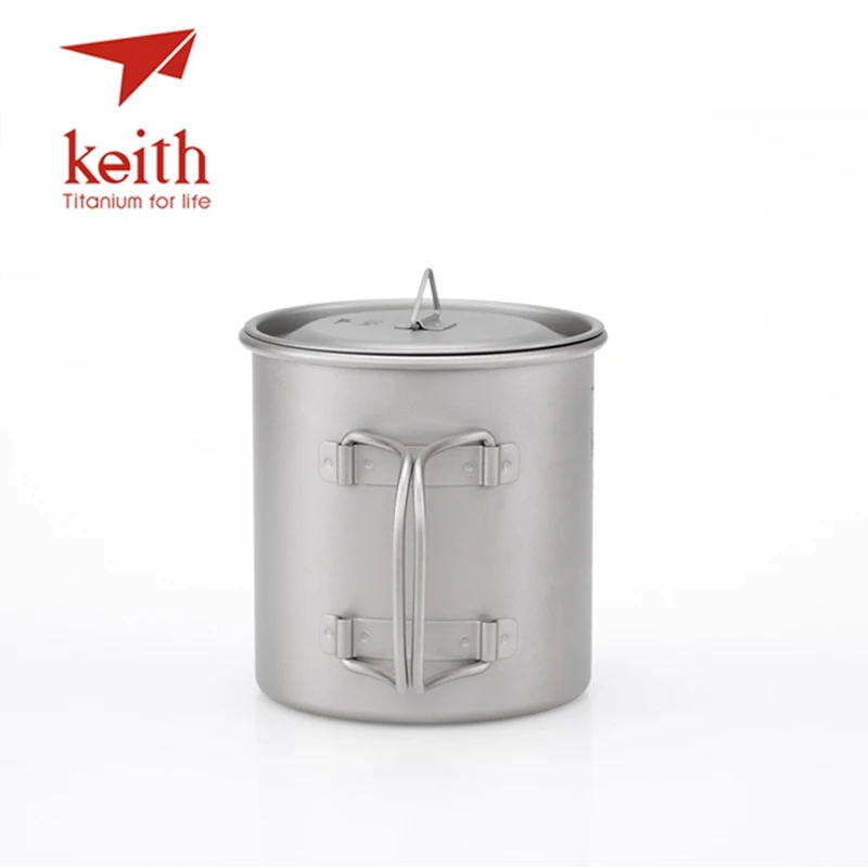 Keith al aire libre plegable de titanio agua tazas Drinkware Camping tazas con tapa ultraligero portátil al aire libre taza de viaje 550 ml Ti3206