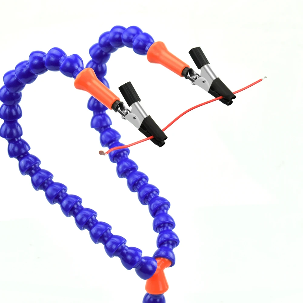 NEWACALOX Third Hand Tool Table Clamp Soldering Helping Hand Flexible Arm Alligator Clip PCB Board Holder Stand Soldering Holder