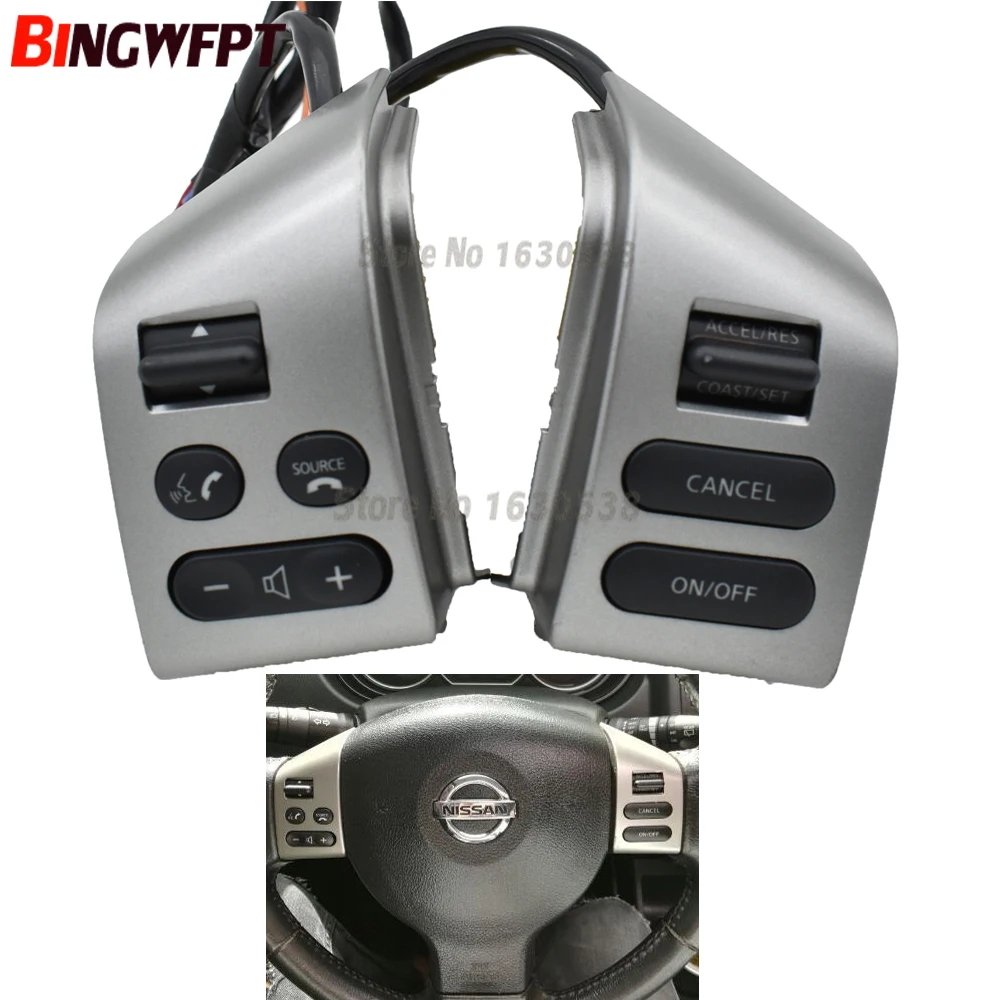 

NEW Steering wheel control buttons with blacklight Silver Buttons FOR Nissan LIVINA TIIDA SYLPHY Car accessories