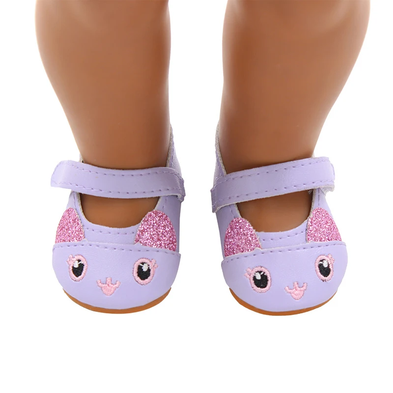 Кукла Talk милый кролик мультфильм кукла обувь 18 дюймов 7 см Американская кукла обувь кожаная мини-игрушка обувь милая розовая девушка обувь для куклы
