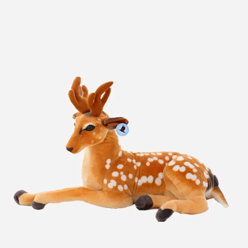 Giant Deer Plush Toy Lifelike Sika Deer Toy Real Life Stuffed Animals