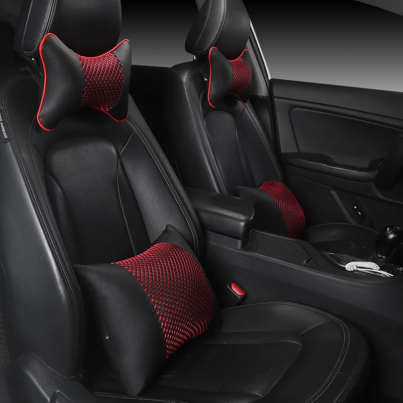 

Car headrest neck pillows lumbar seat support waist pillows fit for most cars filled fiber universal car pillows car accessories