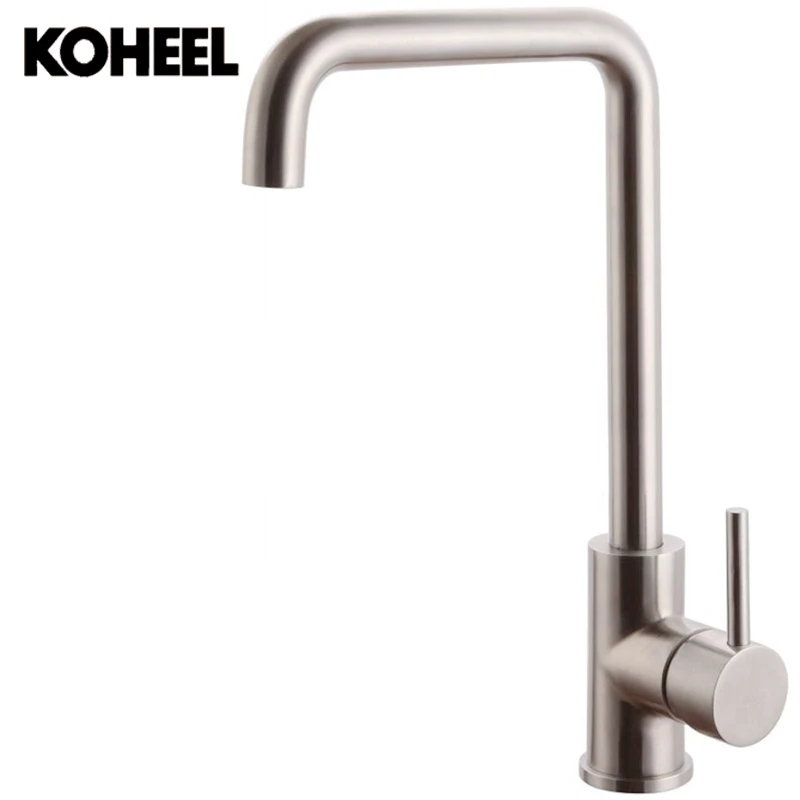 Lead Free Kitchen Sink Faucet SUS 304 Stainless Steel Single Handle L