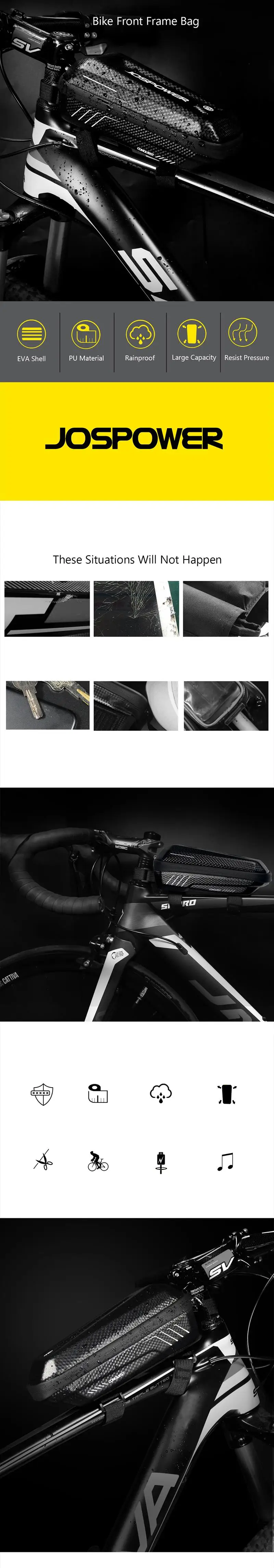 Sale JOSPOWER Waterproof Bike Front Frame Top Tube Bag Repair Tool Bag Cycling MTB Road Hard Shell Shockproof Bicycle Rear Tail Bag 4 Sale JOSPOWER Waterproof Bike Front Frame Top Tube Bag Repair Tool Bag Cycling MTB Road Hard Shell Shockproof Bicycle Rear Tail Bag 4