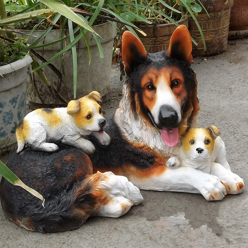 

33.5cm Simulation Cute Wolfdog Animals Dogs Colophony Crafts Balcony Home Decorations Collectible Kids Gift Toy L1986