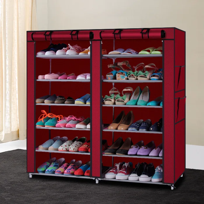 Simple shoe rack non-woven shoe ark multilayer double row receive dustproof bag mail creative shoe rack easy receive shoe rack non woven
