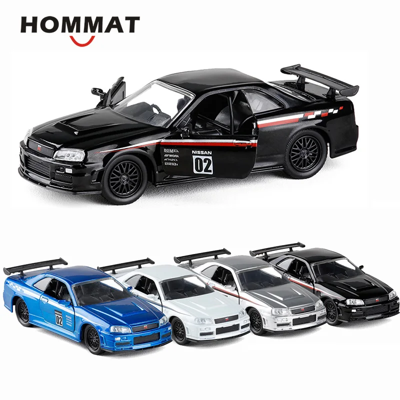 Hommate моделирование 1:36 Nissan GT R GTR R34 спортивный автомобиль сплав литья под давлением