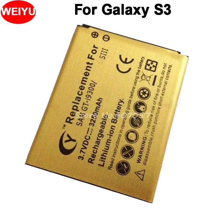 

3250mah High Capacity Gold Battery For Samsung for Galaxy SIII S3 i9300 GT-i9300 I9305 L710 i747 Bateria Batterij Accumulator