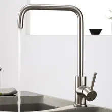 SUS 304 Матовый никель Однорычажный 360 degrss кухонный смеситель из нержавеющей стали на бортике смеситель для горячей и холодной кухни 3100