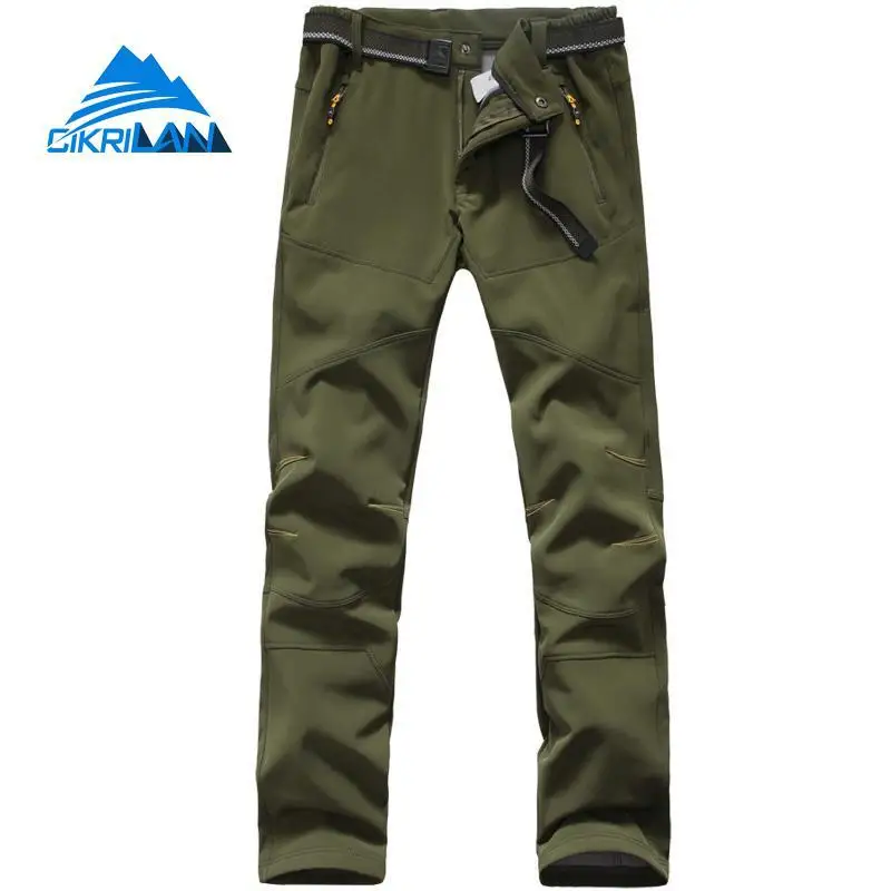 

Men's Winter Outdoor Softshell Fleece Sports Trousers Men Women Waterproof Windproof Thermal Camping hunting Ski Climbing Pants