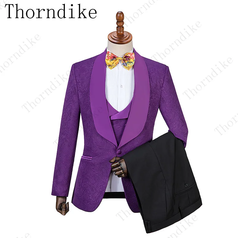 Thorndike Красивые Искусственные мужские свадебные костюмы облегающий костюм для