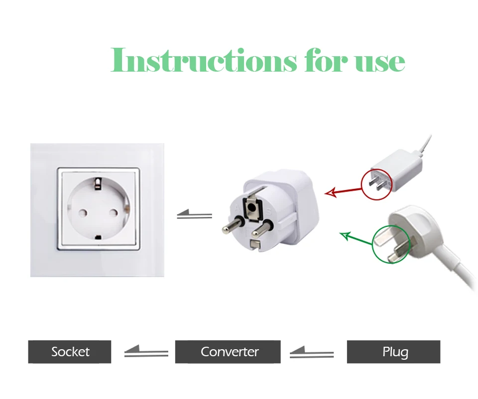 Universal UK US AU To EU AC Travel Power Adapters in Switzerland France Germany Greece EU Plug Converter Electrical Charger (4)