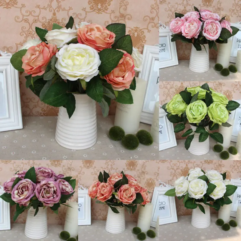 Buy Rose Bridal Craft Silk Flower European Bouquet
