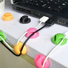 10 шт. кабельный зажим для намотки рабочего места аккуратный USB кабель Управление организатор держатель провода протектор случайный же цвет