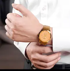 Мужские часы 2018 Новая мода мужские часы автоматический водонепроницаемые механические наручные часы Мужские часы двойной календарь
