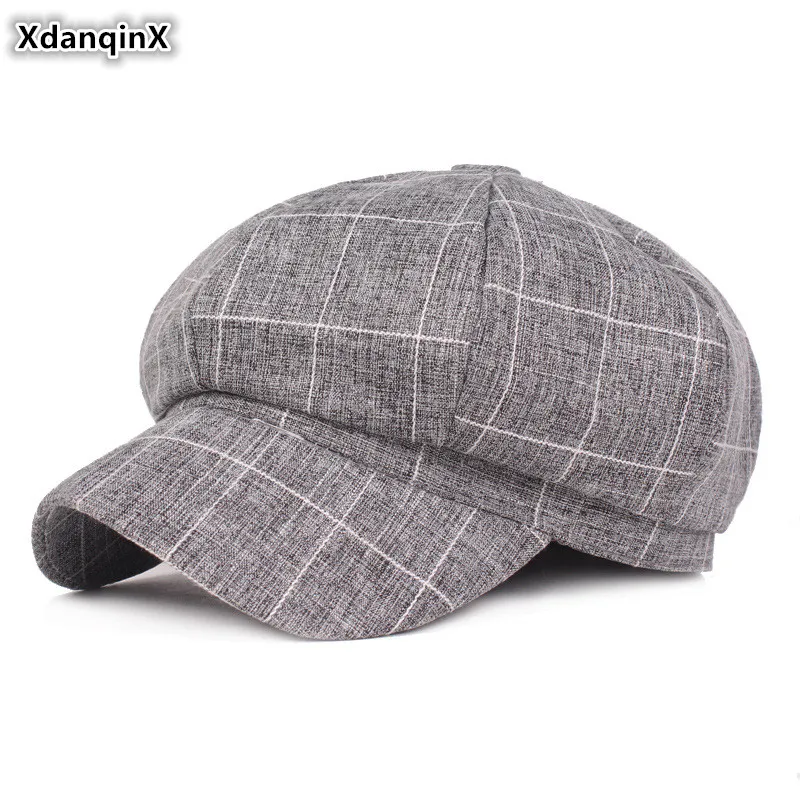 XdanqinX Кепка Snapback для взрослых, женская шапка, художественная Ретро кепка газетчика, Элегантный Модный козырек от солнца, берет, Новая Винтажная женская шапка