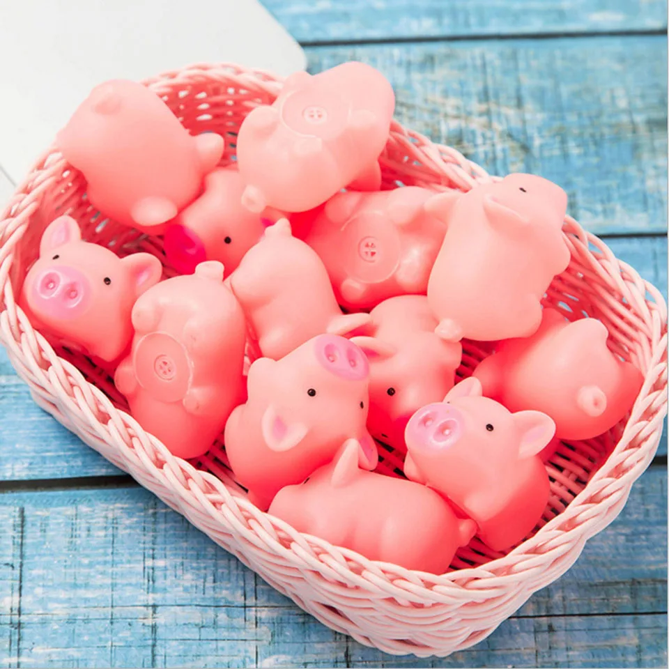 Pink Cartoon Squishy Pig Anti-stress Toy Piggy Sounding Silicone Squeeze Toys Stress Relief Toys Kids Gift Baby Funny Toy Gifts