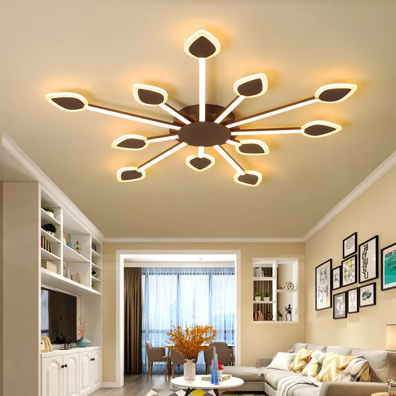 

New Arrival Dimmable Modern led Ceiling Lights For Living Room Bedroom Master Room Coffee Color Home Deco RC Ceiling Lamp