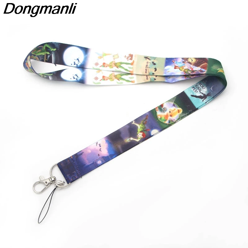 

P1920 Dongmanli Peter Pan kids keychain lanyard Badge ID Lanyards/ Mobile Phone Rope/ Key Lanyard Neck Straps jewelry