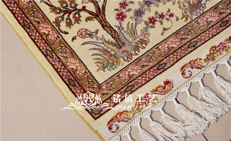 6'x9' турецкий ручной работы коврики Декоративные Ручной Four Seasons Шелковый ковры для гостиной