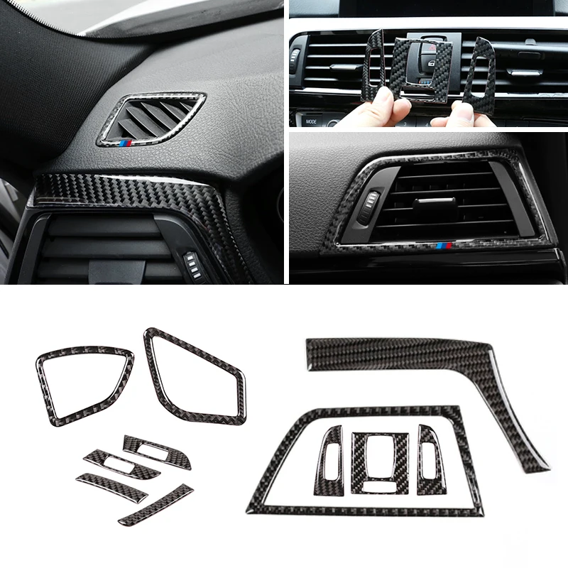 Для BMW 3 4 серии F30 F32 2013 углеродное волокно Автомобильный интерьер кондиционер на выходе вентиляционное отверстие крышка отделка