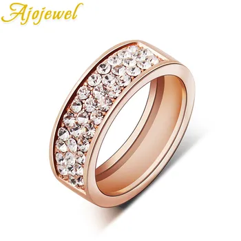 

Ajojewel USA Size 6.5--8--9 Crystal Ring Lovers Color Women Or Men Wedding Rings Jewelry Anel 2018 New Trendy Accessories
