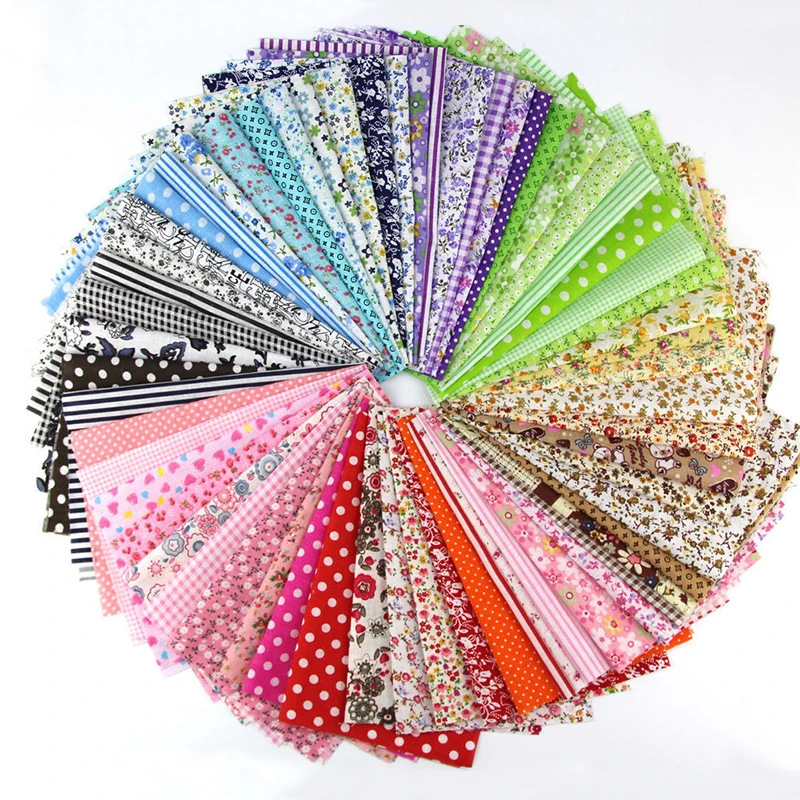 50 Pcs/lot 10*10cm Cotton Fabric Quilting Sewing Material DIY Patchwork
Handmade Charm Pack Patchwork Bundle Textile Fabrics