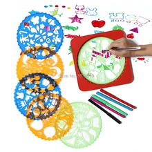 Креативные DIY шаблоны для рисования с фиксированной доской линейкой Sketcher игрушка Спирограф трафареты искусство для рисования обучающая развивающая игрушка