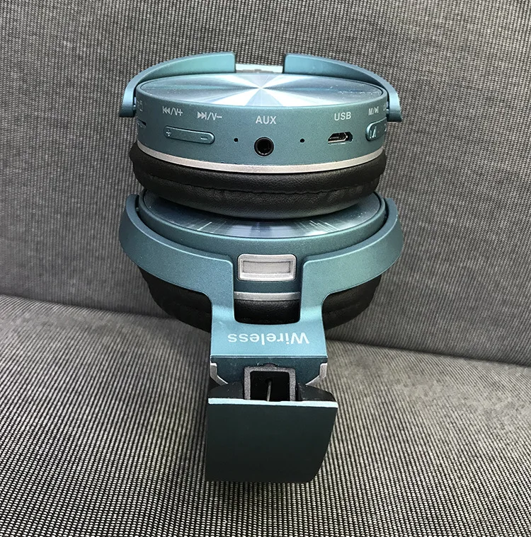 Metal Bluetooth Headset Computer Mobile Game Wireless Headphone Noise Reduction Folding Card with Microphone for Xiaomi