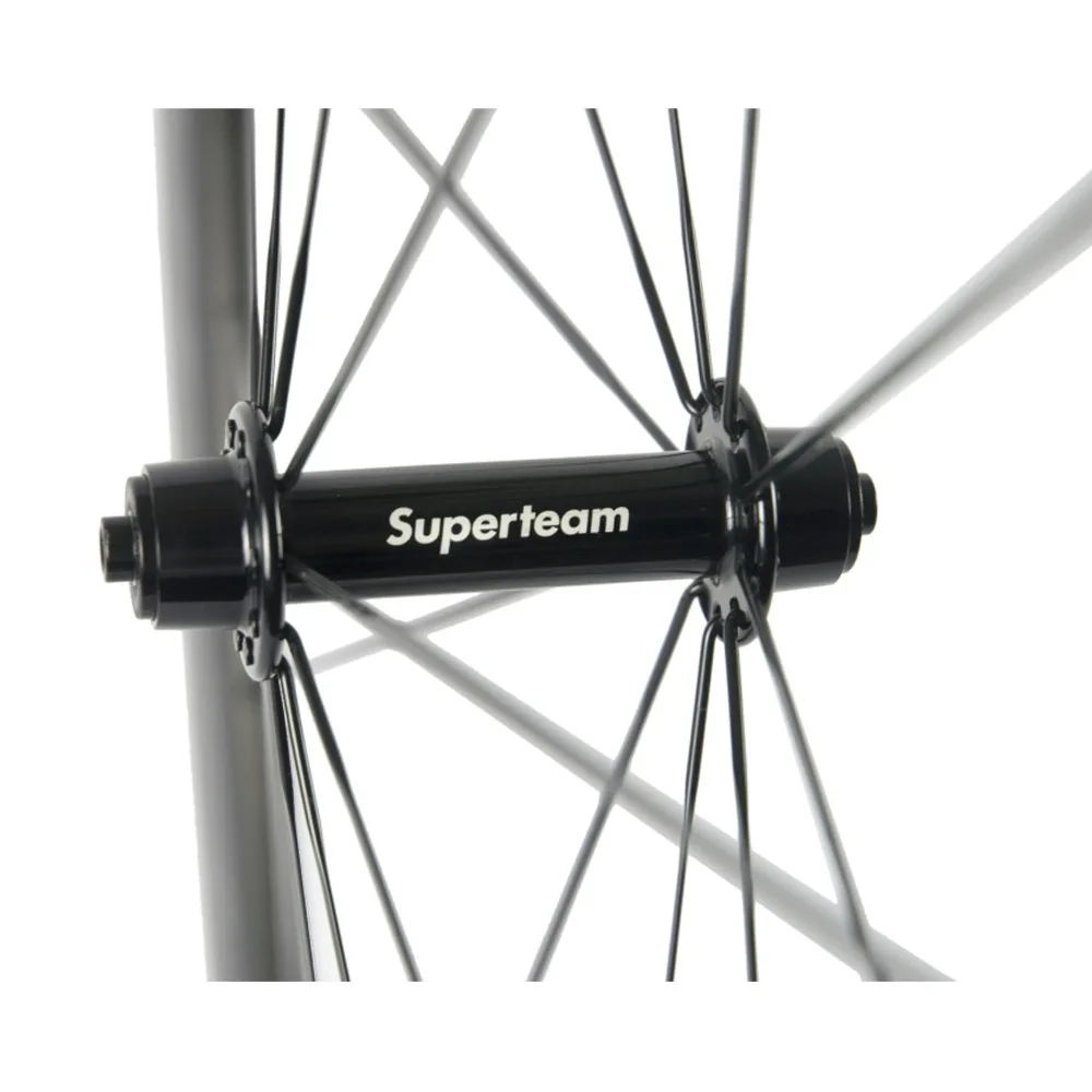 Superteam Углеродные колеса с фабрики 50 мм Колесная пара велосипеда клинчер с черной наклейкой высокая TG тормозная поверхность