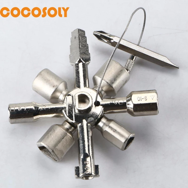 

Multi-Model 10 In 1 Universal Cross Key Plumber Keys Triangle For Gas Electric Meter Cabinets Bleed Radiators