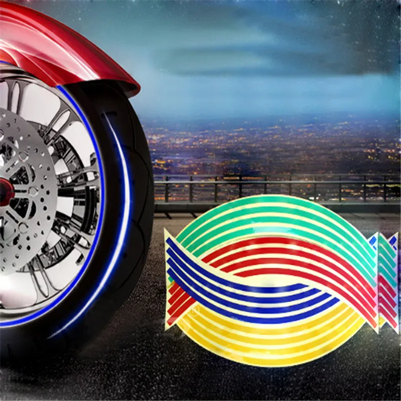 Reflective 18 inch wheel rim sticker car styling stickers motorcycle accessories