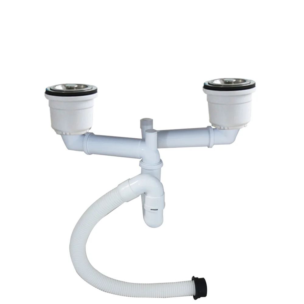  Talea Double basin kitchen sink drain pipe kitchen accessories Stainless steel sink drainer Kitchen - 32860027331