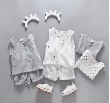 

Kids Wear 2019 Summer New Stylish Children Clothing Cotton Vest+short Two Piece Suits for A Boy 0-5 Year Baby Clothes MY-172202