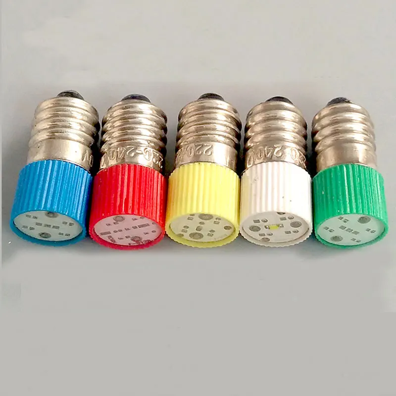 

E10 LED Instrument Indicator Light Bulb 12V Button Switch Indicator Lamp