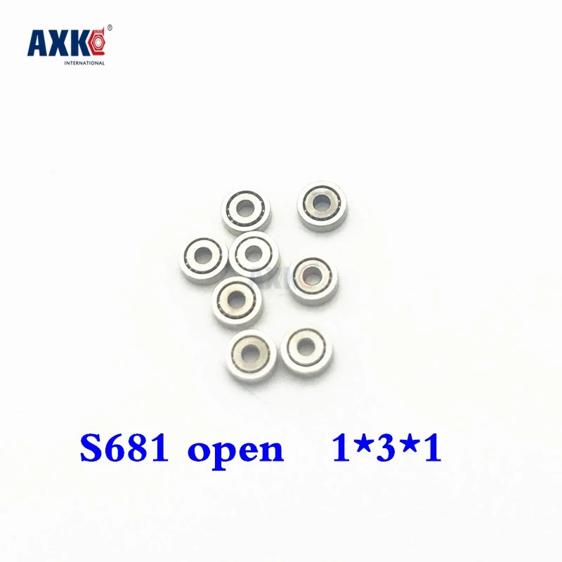10 S681 Open 1x3x1 1mm//3mm//1mm Stainless Miniature Steel Ball Ball Bearings