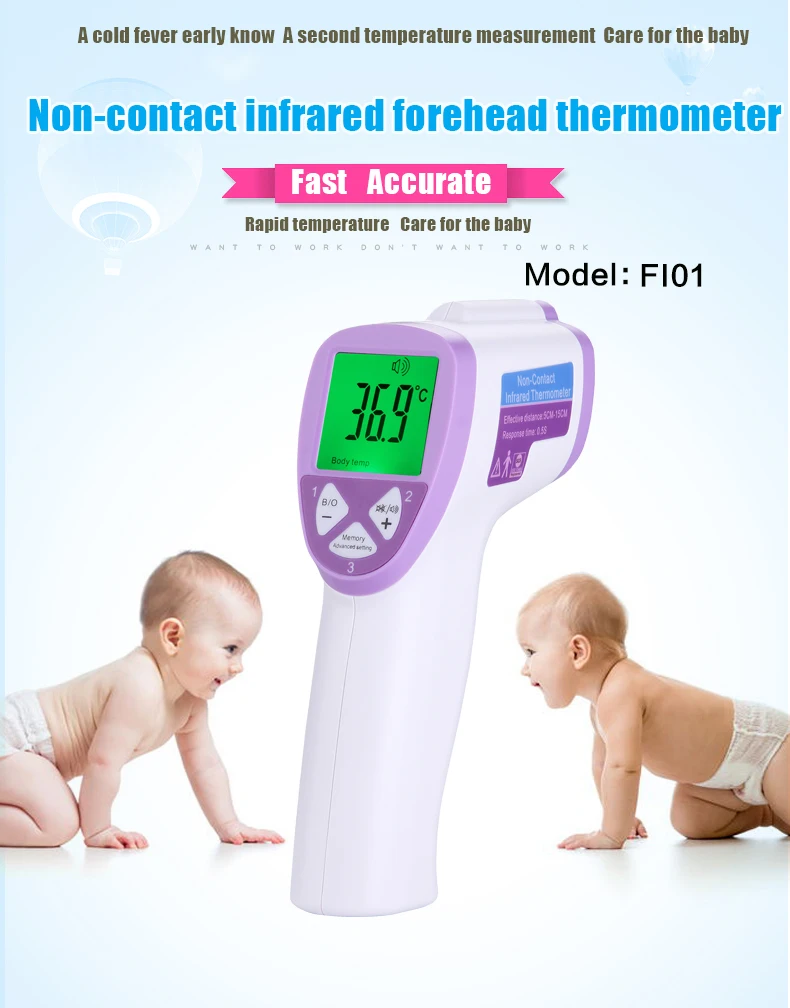 Детские взрослых Цифровой ЖК-дисплей инфракрасный термометр Бесконтактный ИК Температура измерения пистолет метр диагностический
