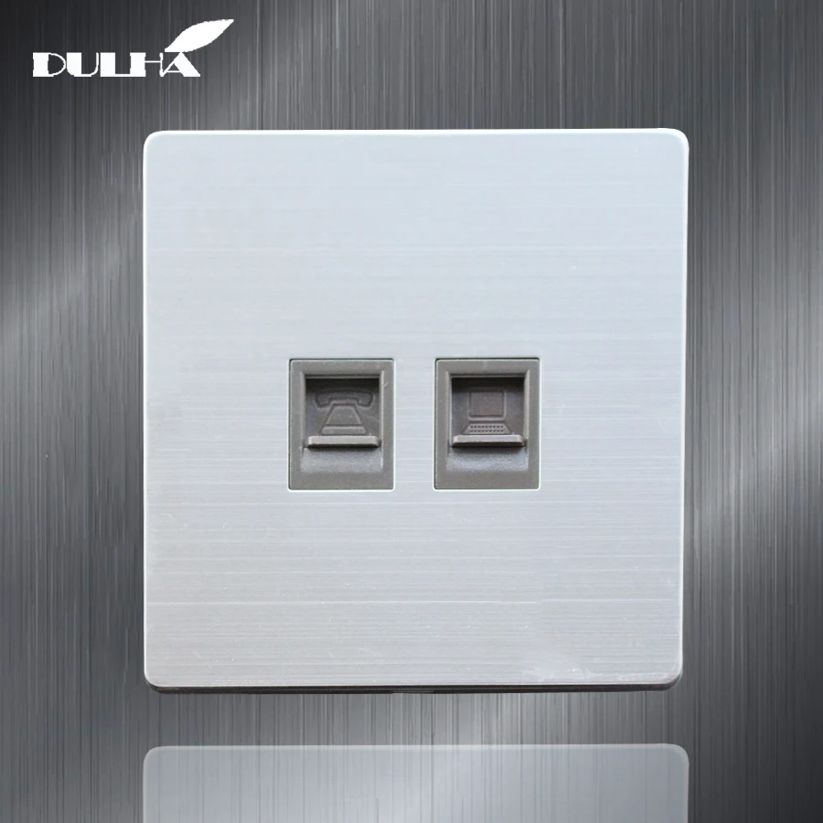 الهاتف و الكمبيوتر مقبس الحائط مزدوجة ميناء RJ45 الإنترنت CAT5 بيانات شبكة جاك التوصيل + RJ11 هاتف منفذ موقد غاز مع لوح من الصلب المقاوم للصدأ الهاتف و الكمبيوتر مقبس الحائط مزدوجة ميناء RJ45 الإنترنت CAT5 بيانات شبكة جاك التوصيل + RJ11 هاتف منفذ موقد غاز مع لوح من الصلب المقاوم للصدأ