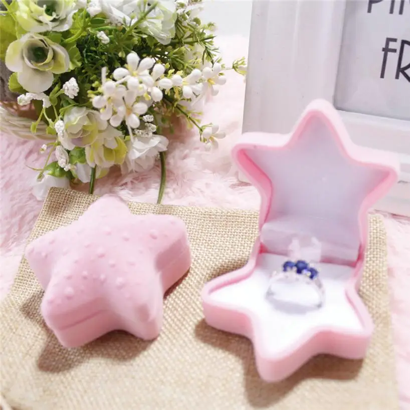 

Ring Necklace Earring Box Velvet Gift Display Starfish Jewellery Box