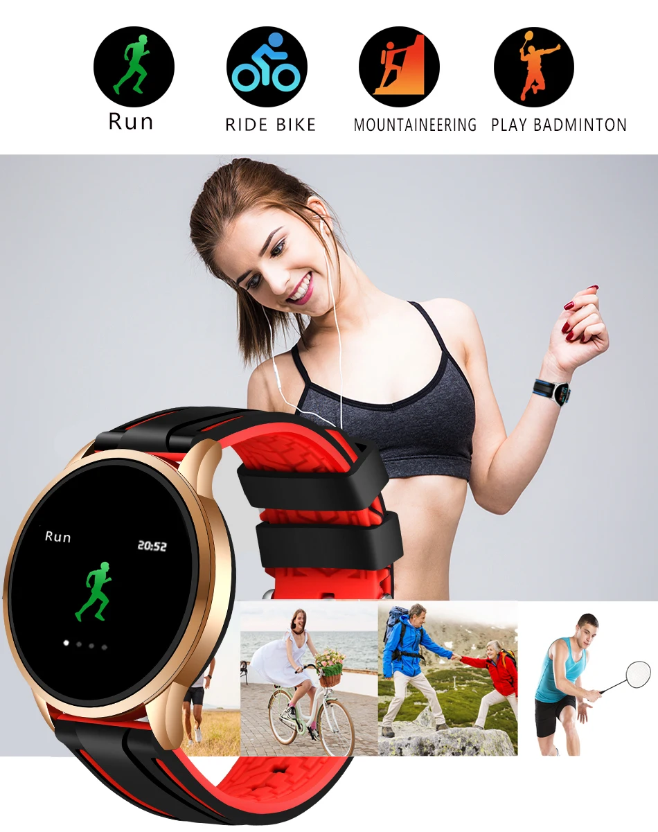 LIGE, Новые смарт-часы, модные женские часы, пульсометр, кровяное давление, монитор здоровья, спортивный фитнес-трекер, браслет, мужские умные часы