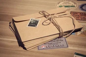 

10 Pieces/Lot Retro Kraft Envelope Stationary School Supplies